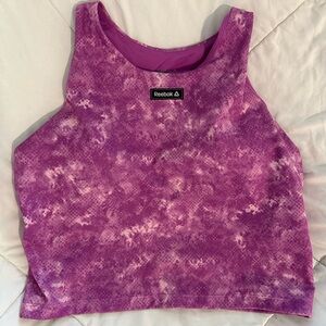 Reebok Women's Tie-Dye Purple Crop Top